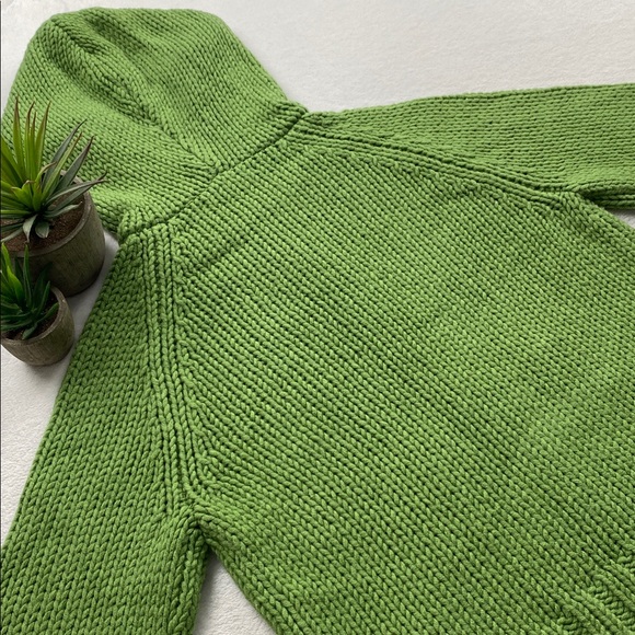 Abercrombie & Fitch Wool Blend Chunky Knit Long Sleeve Hoodie Sweater Jacket - Picture 5 of 16